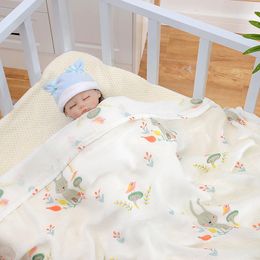 Dining Chairs Seats Muslin Fabric Bamboo Fibre Baby Cartoon Holding Blanket Swaddle Mutiple Stroller Items For borns Bath Towel Birth Maternity 230703