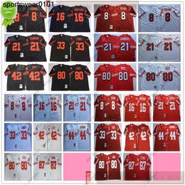 Football Jerseys Ncaa Football Retro Vintage 80 Jerry Rice Jersey Ed 33 Roger Craig 42 Ronnie Lott 87 Dwight Clark Jerseys Mens Red