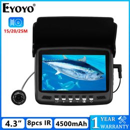 Fish Finder Eyoyo 4.3" Monitor Fish Finder 1000TVL Underwater Fishing Camera Waterproof Winter Ice Fishing Backlight Control 8 Infrared LEDs HKD230703