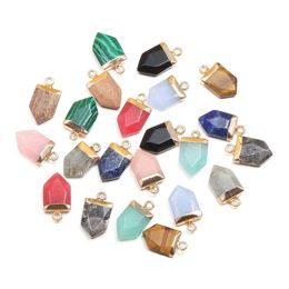 Charms Natural Arrowhead Cone Semi-Precious Stone Rose Quartz Healing Reiki Crystal Pendant Diy Necklace Earrings Women Fashion Jewe Dh9Zm