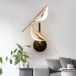 Wandleuchte Nordic LED Golden Bird Parlour Bar Nachttisch Hängeleuchte Neuheit drehbare Schlafzimmer Innenleuchte