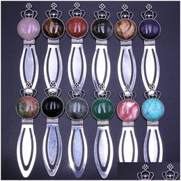 Other Fashion Accessories Natural Rose Quartz Turquoise Stone Bookmark Jewellery Learning Materials Drop Delivery Dhfvg