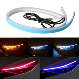 2pcs Drl For Cars LED Lighting Strip Daytime Running Lights Flexible Waterproof Strips Light 12V Car Accessories Auto Headlight