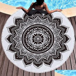 Towel Bohemian Mandala Tapestry Beach Throw Large Round Picnic Blanket Mat Pool Decoration Yoga Drop Delivery Home Garden Textiles Dhvyz