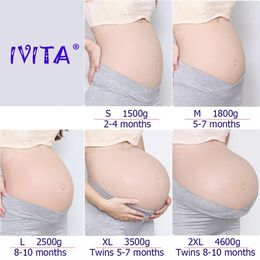 Breast Form IVITA 100% Artificial Silicone Fake Pregnant Soft Belly Realistic Silicone Pregnancy Jelly Belly For Crossdresser Unisex Cosplay 230701