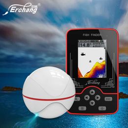 Fish Finder Erchang F13 Rechargeable Wireless Sonar For Fishing 60M Water Depth Echo Sounder Fishing Finder Portable Fish Finder HKD230703