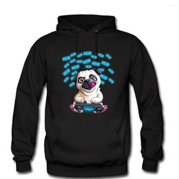 Men's Hoodies Pew Gamer Pug Funny PewPewPew Video Gaming Pugs Gift High Quality Cotton Fleece Warm Long Sleeve Hooded Sweatshirt