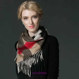 Designer Original Bur Home Winter scarves on sale Multicolor Double sided Cashmere Scarf for Women in Autumn and Thickened Warm Wool Shawl Dual purpose Long Nec