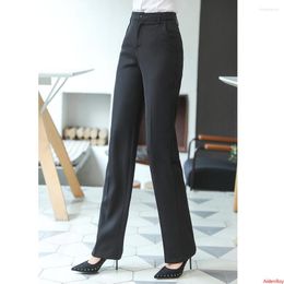 Women's Pants 5XL 2023 Formal Elegant Retro Plain Solid High Waist Chic Trousers Long Loose OL Work Plus Size Clothing