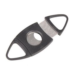 Cigar Accessories Pocket Stainless Steel Double Blade Cutter Scissors Plastic Handle Portable Tools Black Colour Drop Delivery Home G Dhcj1