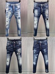 Italian fashion European and American men's casual jeans high-end washed hand polished quality optimized 98931