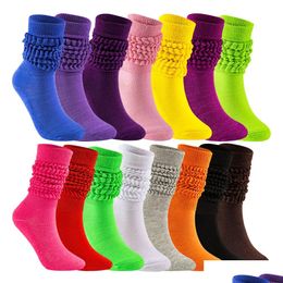 Socks Hosiery Slouch Mens And Womens Medium High Tube Bubble Mti-Color Black White Green Dance Sports Drop Delivery Apparel Underwe Dhiko