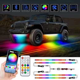 Neon Lights RGB Flexible Car Underglow Light Strip 12V LED Underbody Ambient Light With App Control Neon Auto Decorative Atmosphere Lamps