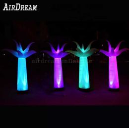 2m/3m High quality colorful giant standing led inflatable palm tree lighted flower column tube for wedding party event decoration