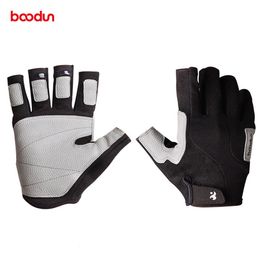 Cycling Gloves BOODUN Professional Rock Climbing Glove Wear Resistant PU Half Finger Wall Repelling Anti Slip for Mountaineer 230701