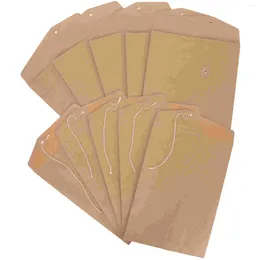 Gift Wrap 10 Pcs Kraft Paper Portfolio File Folder A4 Envelope String Envelopes Tie Document Pouch Packing Bag