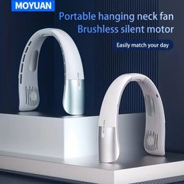 2023 New Portable Hanging Neck Fan Usb Charging 5 Gears Brush Motor Leafless Lazy Hanging Neck Fan Rechargeable Silent I Refrigeration Air Conditioning fan