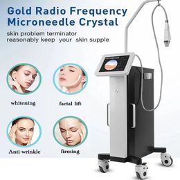 Gold RF Microneedle Skin Therapy Beauty Instrument Anti-aging Face Lift Pores Repair Skin Body Care