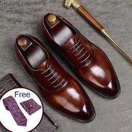 Dress Shoes Phenkang Mens Formal Shoes Genuine Leather Oxford Shoes For Men Italian Dress Wedding Laces Leather Business Shoes Z230703