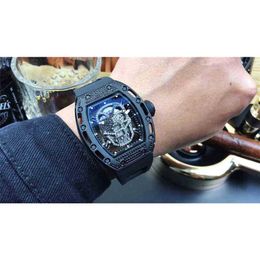 Luxury Watches Watches Wristwatch Luxury Richar Milles Designer Rm5201 All Sky Star Diamond Inlaid Mens Fully Automatic Mechanical Watch Skull Hollowed Out FJPMKJ