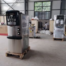 LINBOSS Commercial Three Flavors Soft Ice Cream Machine For Cold Drink Shops Stainless Steel Sweet Cone Makers