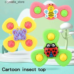 2PCS Random Insect Suction Cup Spinner Toys Spinning Dimple Fidget Toy Window Suction Spinner Bath Toys For Baby Birthday Gift L230518 L230518