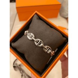 A Original Designer Pig Nose Bracelet Female Sterling Silver 925 Male Couple Ring Simple ins Luxury