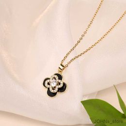 Pendant Spinning Luxury Layered Crystal Rotatable Pendant Necklace Stainless Steel Gold Color Jewelry R230829