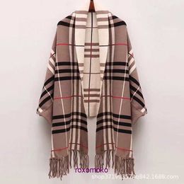 Designer Original Bur Home Winter scarves on sale Autumn and Imitation Cashmere Scarf for Womens Outwear Knitted with Sleeves Air Conditioned Shawl Thickened