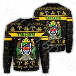 Men's Hoodies African Region Sweater Harajuku Sports Casual Street Style Print Tanzania Christmas Round Neck