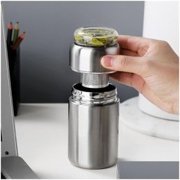 Tumblers Stainless Steel Tea Bottle Vacuum Water With Infuser 280Ml Outdoor Car Office Tumbler Philtre Drop Delivery Home Garden Kitc Dhmph