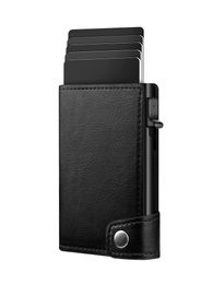 Minimalist Pop up Leather Wallet for Men Bifold Card Holder with Elastic Money Pocket Slim Business Credit Card Wallet RFID