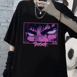 Men's T-Shirts Berserk Guts Anime Fashion Unisex Short Sleeve Tops Anime Eyes Print Tee Shirt Summer Black Casual T-Shirt 230701