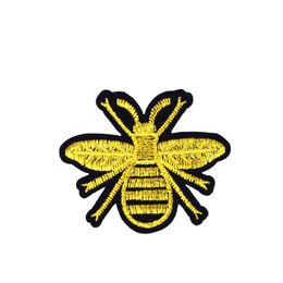 10PCS Gold Bee Embroidered Patches for Clothing Iron on Transfer Applique Patch for Jeans Bags DIY Sew on Embroidery Kids Stickers247m