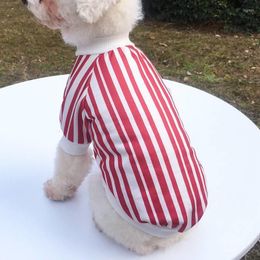 Dog Apparel Dogs Summer Vest Outfit Fashion Striped York Clothes Costume Hooded Sweatshirts For Small Yorkshire Terrier Accessories