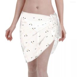 Women's Swimwear Sexy Women Pomeranian Pattern Polyester Pareo Scarf Cover Ups Cute Animal Skirt Bikini Up Beach Dress