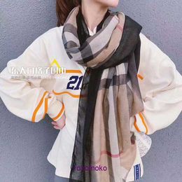 Fashion Bur Home women's scarves for winter and autumn New Korean East Gate Plaid Scarf Women's Bag Edge Autumn Winter Gradient Cotton Hemp Neck Shawl