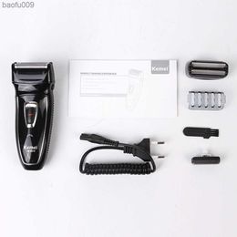 Kemei Electric Razor 2 Heads Rechargeable Shaver Reciprocating Electronic Shaving Machine Rotary Hair Trimmer Face Care Tools L230520