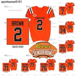 2023 Senior Bowl National Team College Football Jersey Chase Brown Andre Carter Ii Blake Freeland Dawand Jones Isaiah Foskey Jaelyn