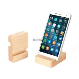 Simple Universal Portable Solid Wood Cell Phone Racks Desk Stand Holder for Mobile Phone Tablet PC E-reader Home Accessories L230619