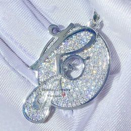 Designer Jewellery Fit for 3MM Tennis Chain 10K Solid White Gold VVS Moissanite Custom Made Roc-A-Fella Pendant