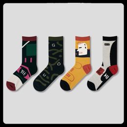 Women Socks Character Brother Qianxi Yee Series Autumn And Winter Color Matching Women's Men's Cotton Middle Tube