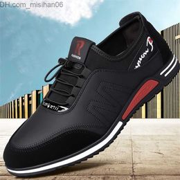 Dress Shoes Dress Shoes Elastic Shoe Mouth Casual Men Leather Soft Flat Business Man Footwear Autumn Winter Band Brand Sneakers Z230704