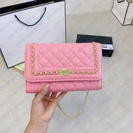 women's luxury brand designer bag 2024 new small fragrant Diamond lattice golden chain shoulder bag crossbody bag qwertyui879