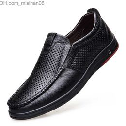 Dress Shoes Dress Shoes ly Men's Summer Loafers Genuine Leather Soft Man Casual Slip-on Cutout Cowhide Z230706
