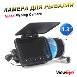 Fish Finder ViewEye Original 4.3" 20M Fish Finder 1000TVL Underwater Fishing Camera Fishfinder Infrared lamp IR LED Fishcam 140 Degree angle HKD230703