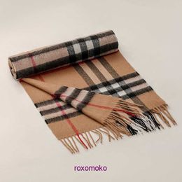 Designer Original Bur Home Winter scarves on sale Pure wool plaid scarf fashionable British tassel cashmere autumn and winter style mens couple simple shawl fo