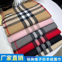 Fashion winter scarves retail for sale 280g Imitation Cashmere Scarf Womens Winter Korean Edition Versatile Student Thickened Warm Shawl British Classic Pla