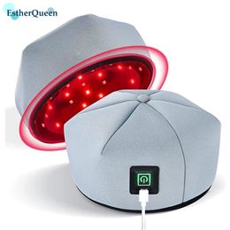 Head Massager EstherQueen Red light therapy Hat Infrared light Cap for Hair Loss Red Light Therapy Device for Head Led Hats Care Scalp hair 230701