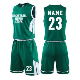 Outdoor Shirts Customized Men basketball training jersey set blank college tracksuit Youth Unisex Basketball Uniforms suit Kids and Women 230701